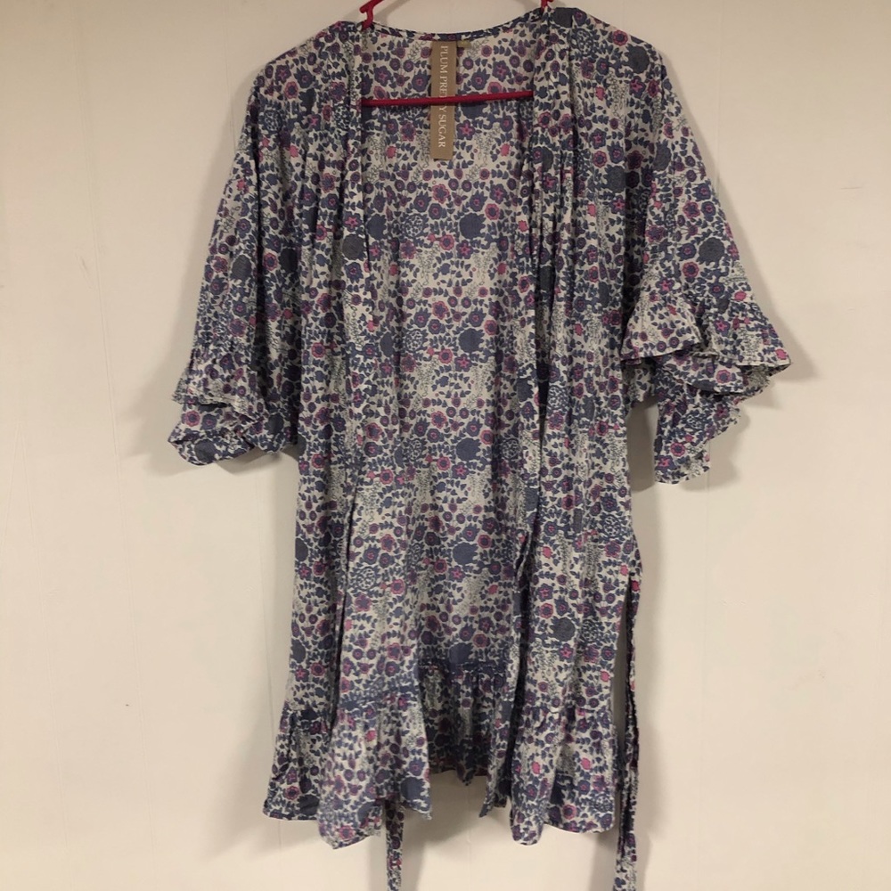 Floral printed robe